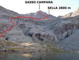 Via Normale Sasso Campana - Litinerario, dal Lago Venere