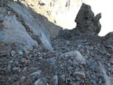 Via Normale Sasso Campana - In discesa, sulla cengia trasversale 