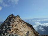 Via Normale Piz Malgina - In discesa sullaerea crestina che collega lantecima alla cima