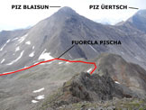 Via Normale Piz Pischa - Sulla cresta S, nel tratto medio/superiore