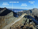 Via Normale Pizzo Malgina - dalla Valle dei Laghi - Dalla vetta, in primo piano la cresta da percorrere