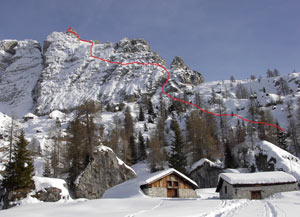 Via Normale Spiz di Moschesin