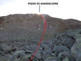 Via Normale Pizzo di Sassiglione - Versante N - L'itinerario del versante N, ripreso nelle vicinanze del Passo di Malghera