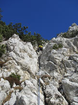 Via Normale Cima Val Finestra (Vajo di Cima Val Finestra) - Sui camini - diedri iniziali