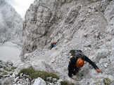 Via Normale Brenta Bassa - Poco sotto la forcella fra le due punte