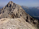 Via Normale Sass de le Core - La cima con vista sul Monte Agnr