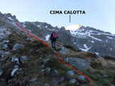 Via Normale Cima Calotta - Da Malga Caldea - In salita, lungo la Valle di Salimmo