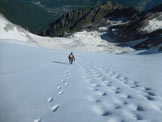Via Normale Cima Calotta - Da Malga Caldea - In discesa, sul Ghiacciaio della Calotta