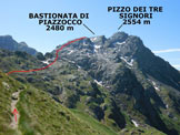 Via Normale Bastionata di Piazzocco - Immagine ripresa nei pressi della Bocchetta di Piazzocco