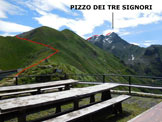 Via Normale Pizzo dei Tre Signori - dal Rif. Santa Rita - Il Pizzo dei Tre Signori dal Rifugio Santa Rita