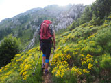 Via Normale Monte Croce - Subito dopo la Bocchetta di Prada  ben visibile il salto roccioso di I