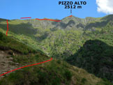 Via Normale Pizzo Alto - Da Premaniga - Immagine ripresa al termine della strada che conduce a Premaniga