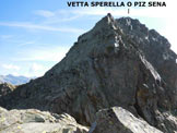 Via Normale Vetta Sperella (o Piz Sena) - Pietro allinizio di una paretina di II, sulla cresta S