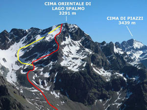 Via Normale Cima Orientale di Lago Spalmo - Cresta SW