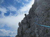 Via Normale Punta Frassen - Lo spigolo poco prima della vetta