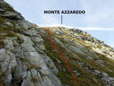 Via Normale Monte Azzaredo - Aggiramento ad W del primo tratto di cresta N del M. Azzaredo