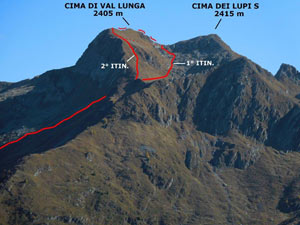 Via Normale Cima di Val Lunga - Cresta SW