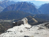 Via Normale Cima de la Bta - Foto dalla vetta verso il pinnacolo di roccia