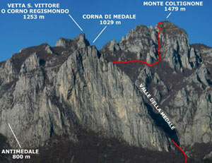 Via Normale Corna di Medale  Monte Coltignone