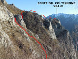 Via Normale Dente del Coltignone - Lungo la traversata dellimpervio versante W 