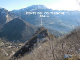 Via Normale Dente del Coltignone - In discesa dalla cresta WNW che conduce sulla vetta