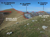 Via Normale Monte di Tremezzo - da sud - Litinerario della traversata, dal M. Crocione