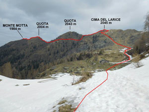 Via Normale Monte Motta - Cima del Larice