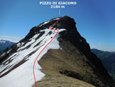 Via Normale Pizzo di Giacomo - Litinerario, dalla Sella di Giacomo