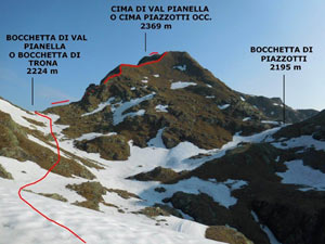 Via Normale Cima di Val Pianella (o Cima Piazzotti Occ.) 