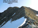 Via Normale Cima di Val Pianella (o Cima Piazzotti Occ.)  - Sulla facile cresta SW della Cima di Val Pianella