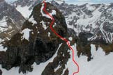 Via Normale Sass de Roca Est - Percorso alla cima