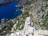 Via Normale Grande Candelle (Arete de Marseille) - Lungo laereo cresta in uscita dal secondo tiro