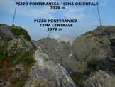 Via Normale Pizzo Ponteranica - Cima Orientale - Le due cime del Ponteranica Orientale, dalla cresta ENE