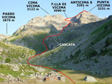 Via Normale Punta Vicima - Litinerario, dallAlpe Vicima (q. 2133 m)