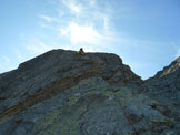 Via Normale Punta da l'Albigna (Via Steiger + Spigolo W) - Sulla placca del tiro chiave (L9)