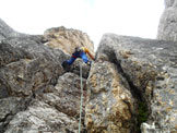 Via Normale Seconda Torre del Sella (Via Demetz) - Il camino fessurato di L2