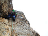 Via Normale Seconda Torre del Sella (Via Demetz) - Il diedro fessurato di L7