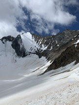 Via Normale Nadelhorn - Sul ghiacciaio sotto alla nord della Lenzspitze