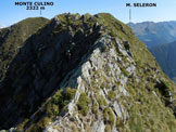 Via Normale Monte Pisello - Monte Lago - Al ritorno, il tratto di cresta attrezzato con catene tra il Monte Lago e il Monte Culino