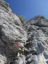 Via Normale Monte Brentoni - La ferrata lungo il diedro della via normale