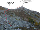 Via Normale Punta della Pessa - In salita, verso la Bocchetta sulla cresta N