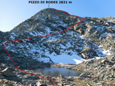 Via Normale Pizzo di Rodes - da Nord - Litinerario, dalla pozza (q. 2686 m)