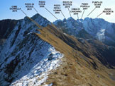 Via Normale Cime Giumella - La cresta di collegamento, dalla (q. 2584 m) e il bellissimo panorama