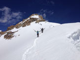 Via Normale Roccia Nera  - Verso il Gemello del Breithorn col breve tratto roccioso finale