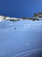 Via Normale Gross e Hinter Fiescherhorn - Il canale di salita tra le due cime