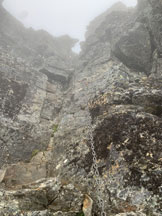 Via Normale Adula o Rheinwaldhorn via Malvaglia - Il diedro di III grado con la catena