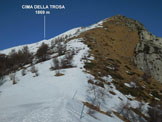 Via Normale Cima della Trosa - da Ovest - La cima, da S, dalla Bassa di Cardada (q. 1610 m)