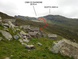 Via Normale Cima di Gagnone - Le baite di Corte Nuovo (q. 1873 m) e litinerario di salita