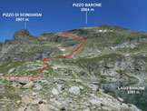 Via Normale Pizzo Barone - Litinerario, dal Lago Barone