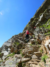 Via Normale Grosse Windschar - Cima del Vento - Salita sul canale franoso